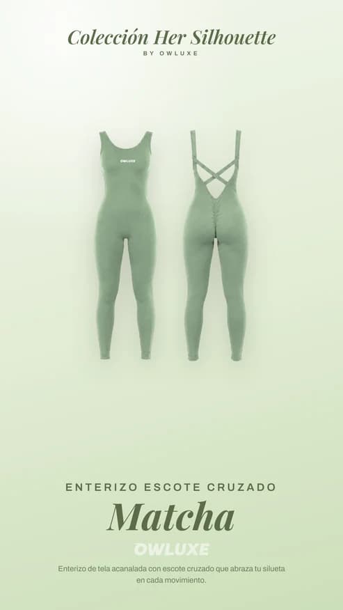Enterizo Deportivo Mujer Sin Espalda — Matcha | Her Silhouette by Owluxe